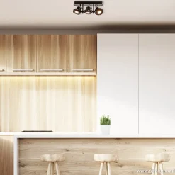 Plafondspot 3L op balk zwart gu10 incl.><noscript><img width=