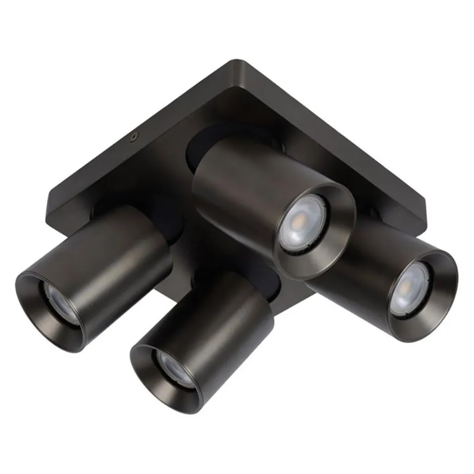 Plafondspot 4L vierkant gunmetal incl. gu10>Straluma Online