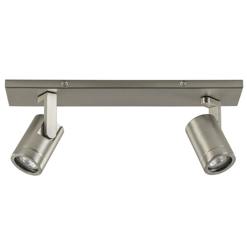 Plafondspot 2-licht op balk nikkel gu10>Straluma