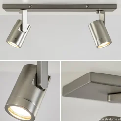 Plafondspot 2-licht op balk nikkel gu10><noscript><img width=