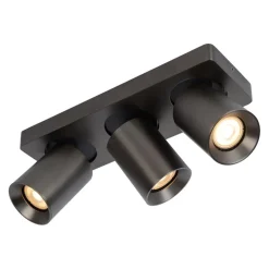 Plafondspot 3-lichts balk gunmetal gu10>Straluma
