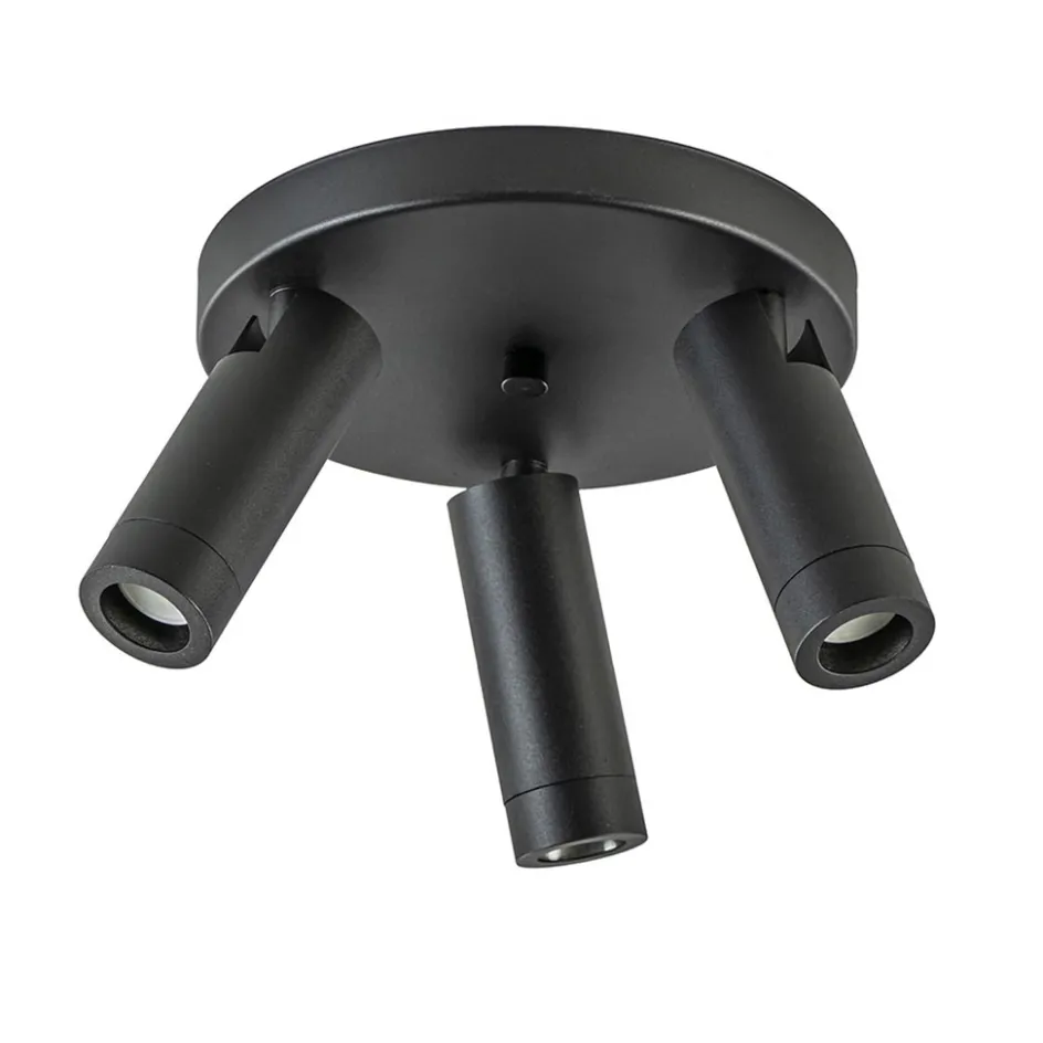 Plafondspot 3-lichts mat zwart/goud verstelbaar>Straluma Outlet