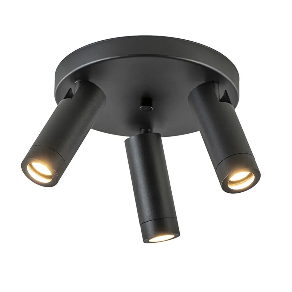 Plafondspot 3-lichts mat zwart/goud verstelbaar>Straluma Outlet