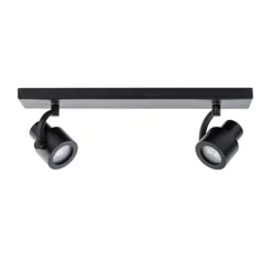 Plafondspot mat zwart balk 2-lichts gu10>Straluma New