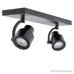 Plafondspot mat zwart balk 2-lichts gu10><noscript><img width=