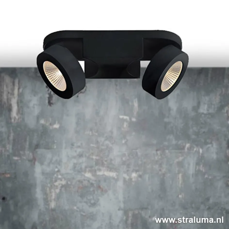 Plafondspot Montreal 2L balk zwart 3000>Straluma Hot