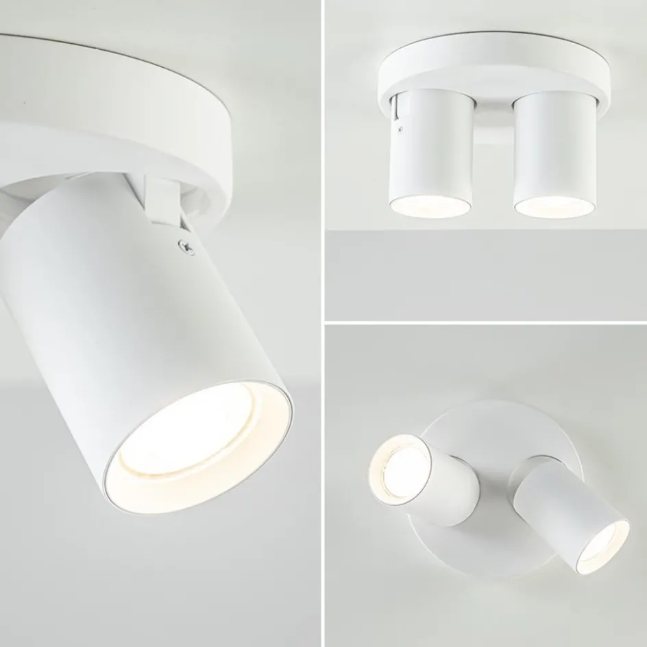 Plafondspot Oliver 2L rond tube wit gu10>Straluma Online