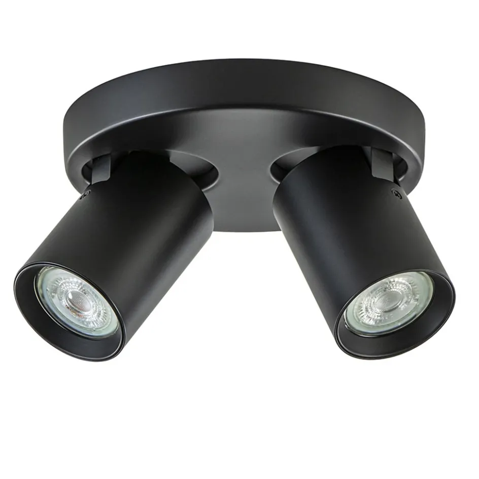 Plafondspot Oliver 2L rond zwart gu10>Straluma
