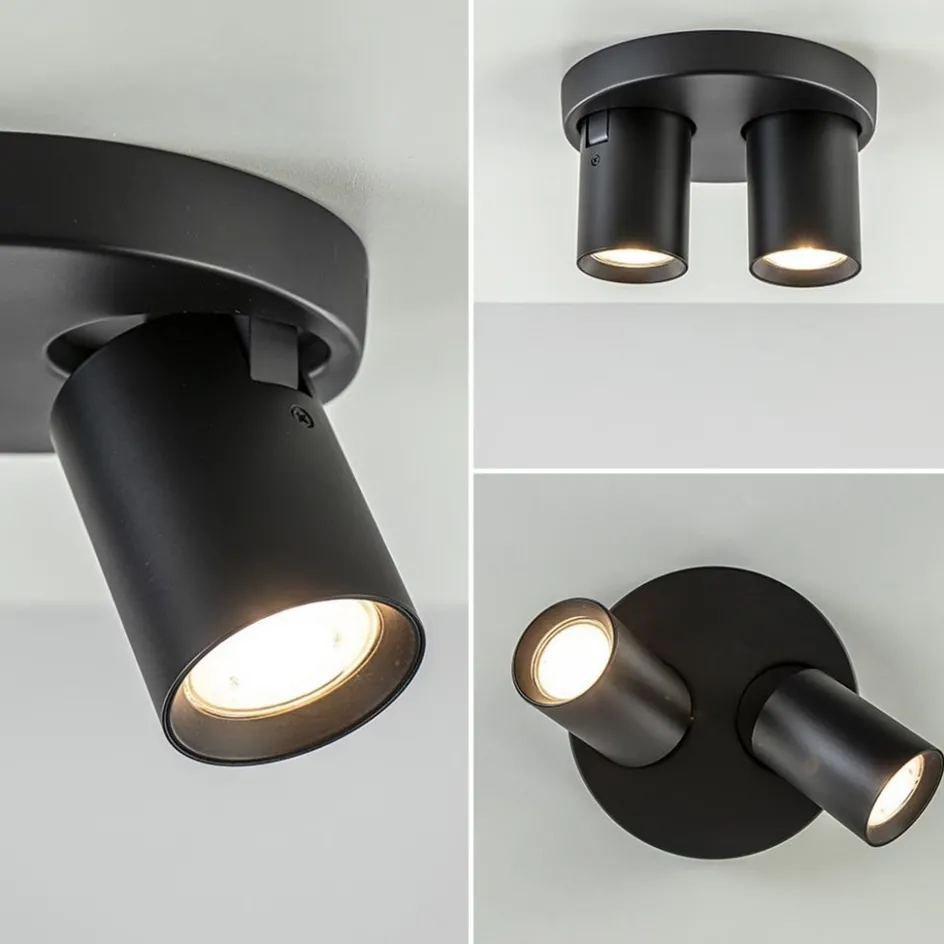 Plafondspot Oliver 2L rond zwart gu10>Straluma