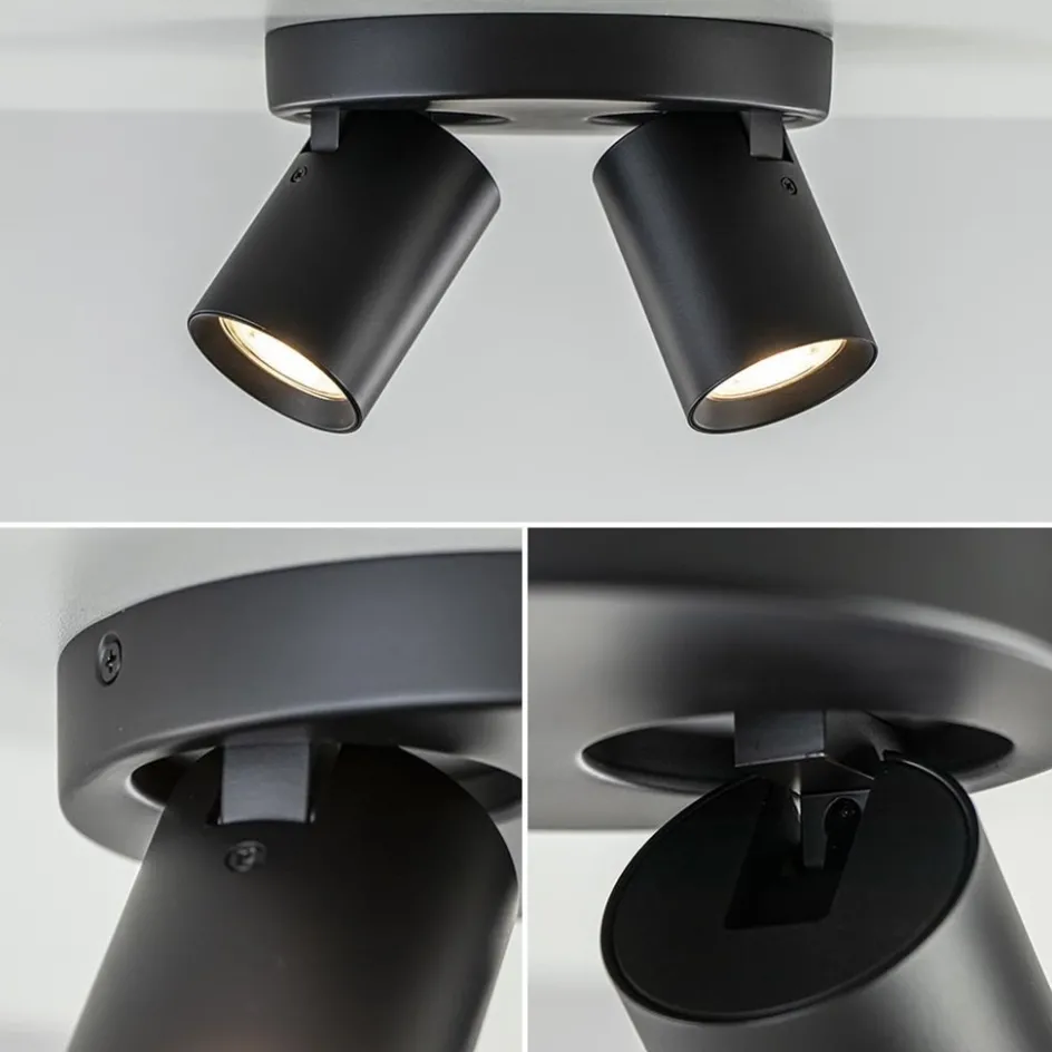 Plafondspot Oliver 2L rond zwart gu10>Straluma