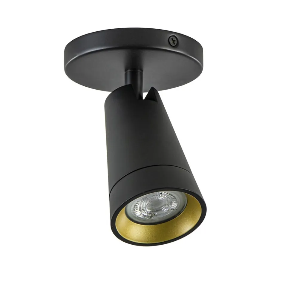 Plafondspot Petunia enkel zwart/goud>Straluma Sale