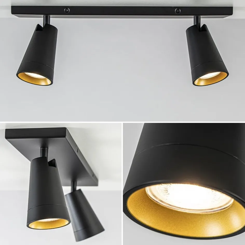 Plafondspot Petunia 2L balk zwart/goud>Straluma Best