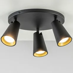 Plafondspot Petunia 3L rond zwart/goud>Straluma Online