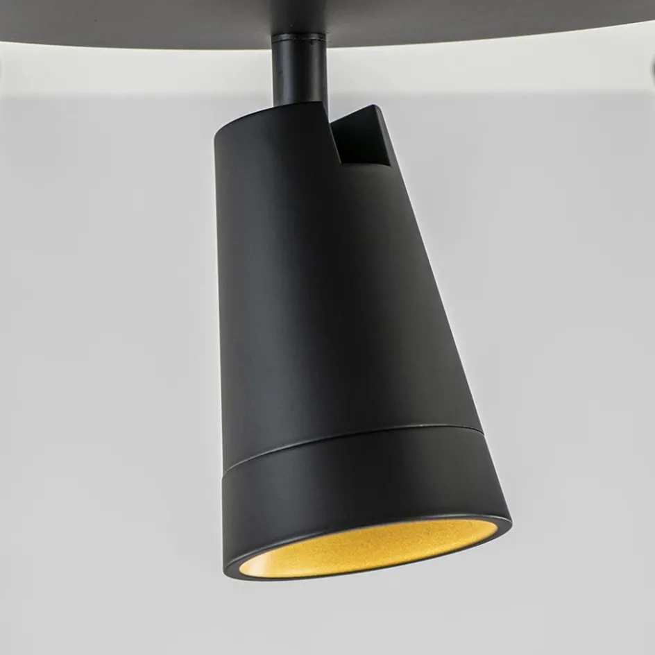 Plafondspot Petunia 3L rond zwart/goud>Straluma Online