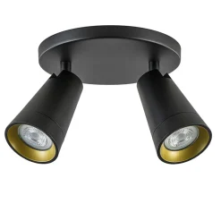 Plafondspot Petunia 2L rond zwart/goud>Straluma Online