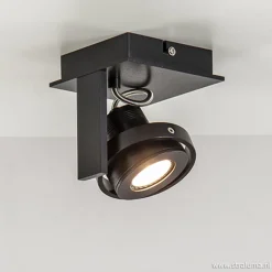 Plafondspot Quatro 1L zwart incl.gu10>Straluma Best