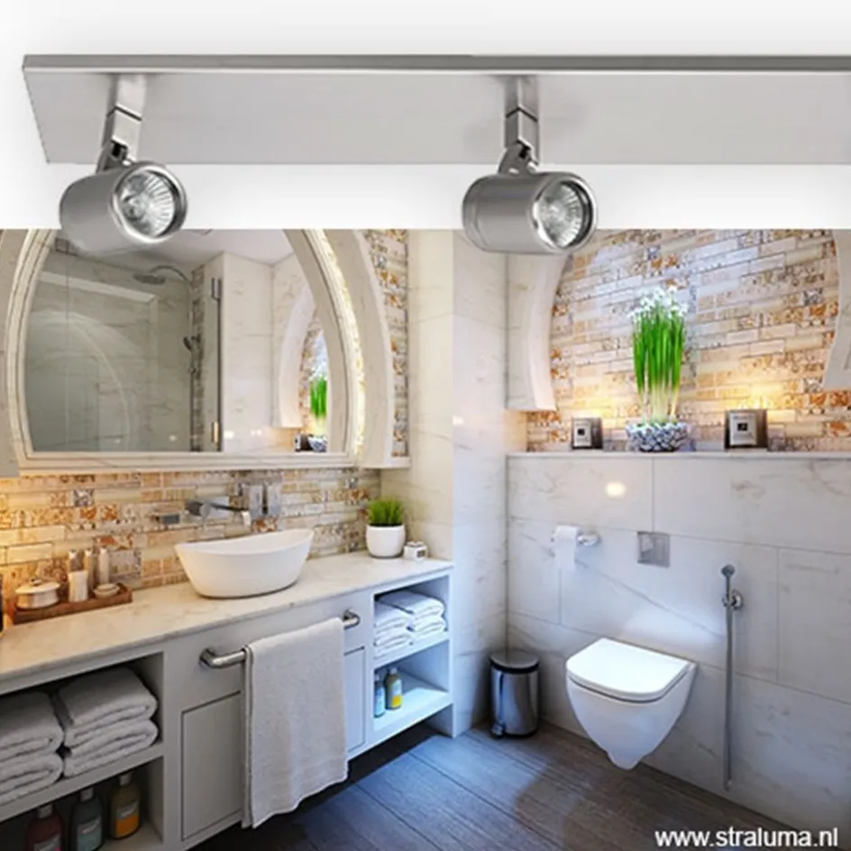 Plafondspot Rain 3L balk nikkel IP44>Straluma Best