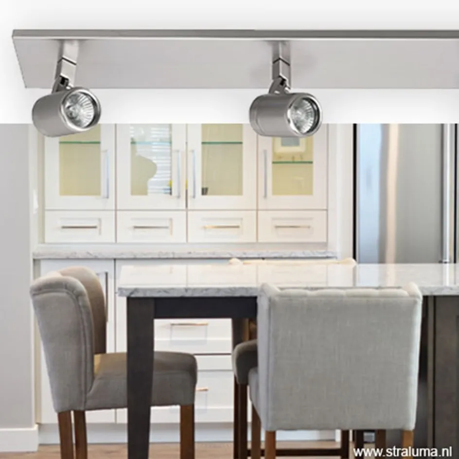 Plafondspot Rain 3L balk nikkel IP44>Straluma Best