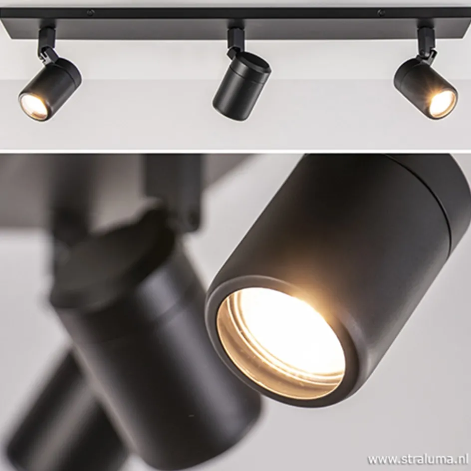 Plafondspot Rain 3L balk zwart gu10 IP44>Straluma Sale
