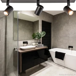 Plafondspot Rain 3L balk zwart gu10 IP44><noscript><img width=