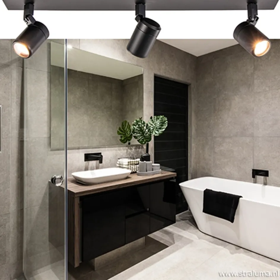 Plafondspot Rain 3L balk zwart gu10 IP44>Straluma Sale