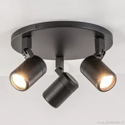 Plafondspot Rain 3L rond zwart IP44>Straluma New