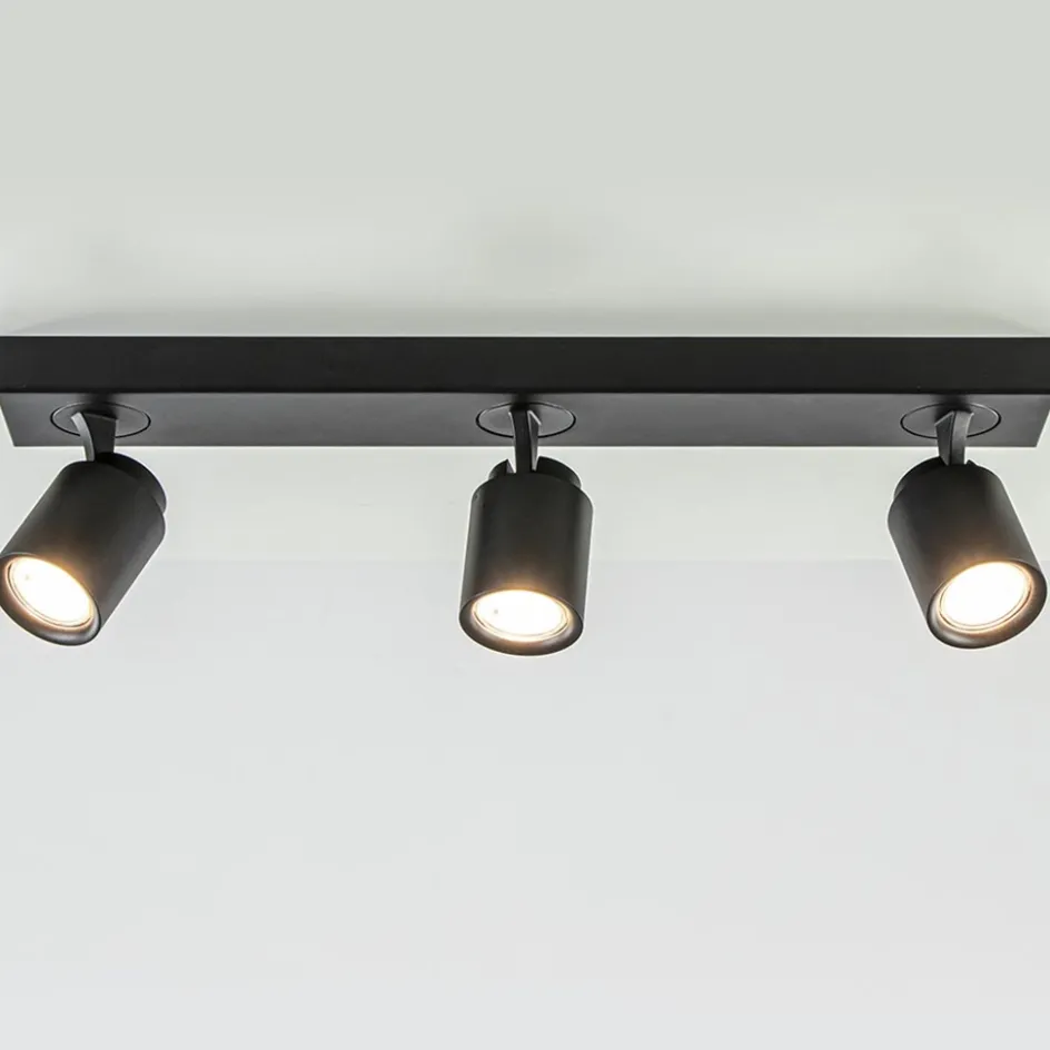 Plafondspot Razza 3L balk zwart gu10>Straluma Clearance