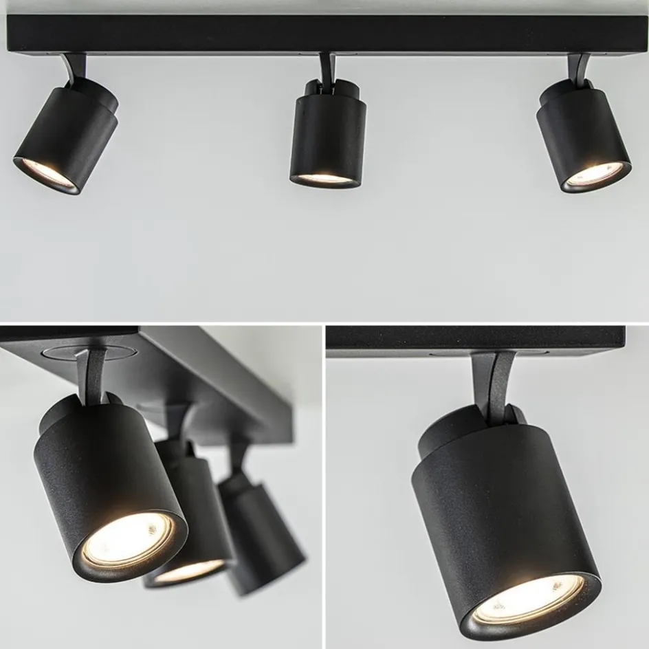 Plafondspot Razza 3L balk zwart gu10>Straluma Clearance