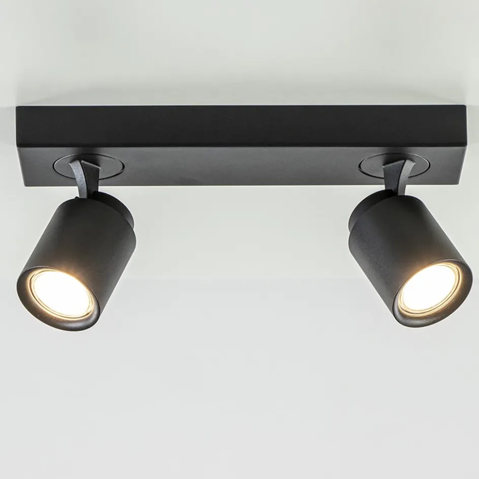 Plafondspot Razza 2L balk zwart gu10>Straluma Hot