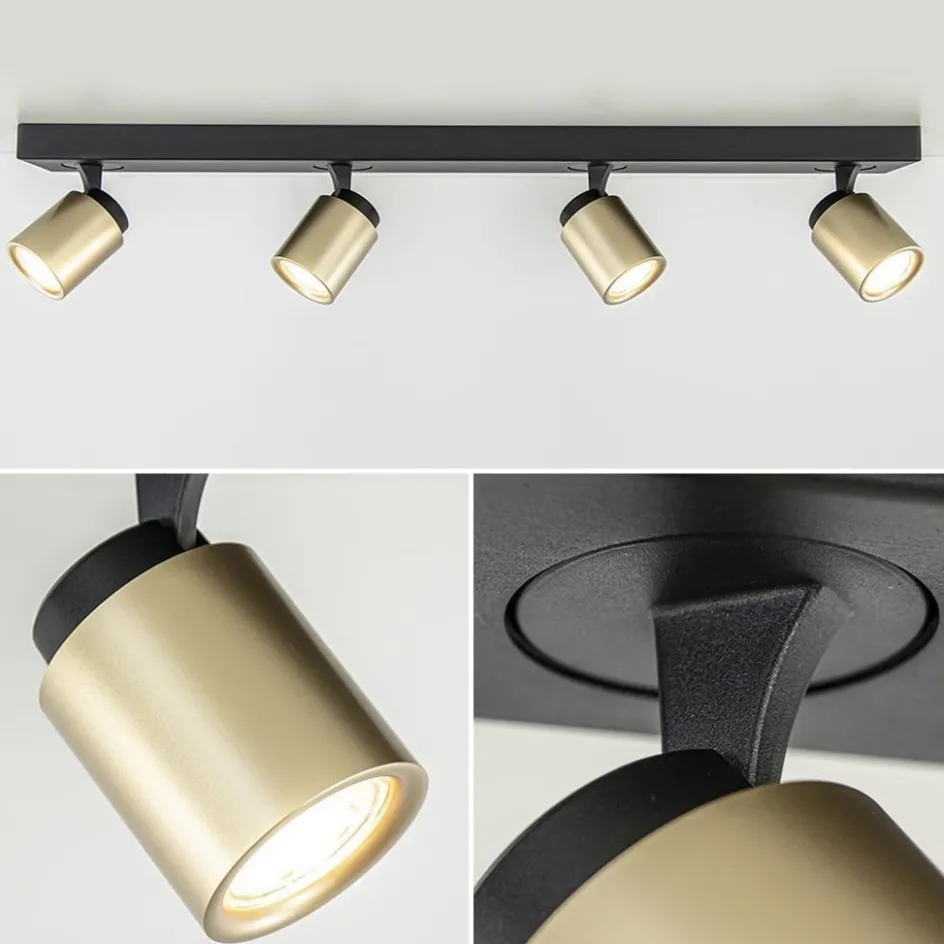 Plafondspot Razza 4L balk zwart/matgoud>Straluma Outlet