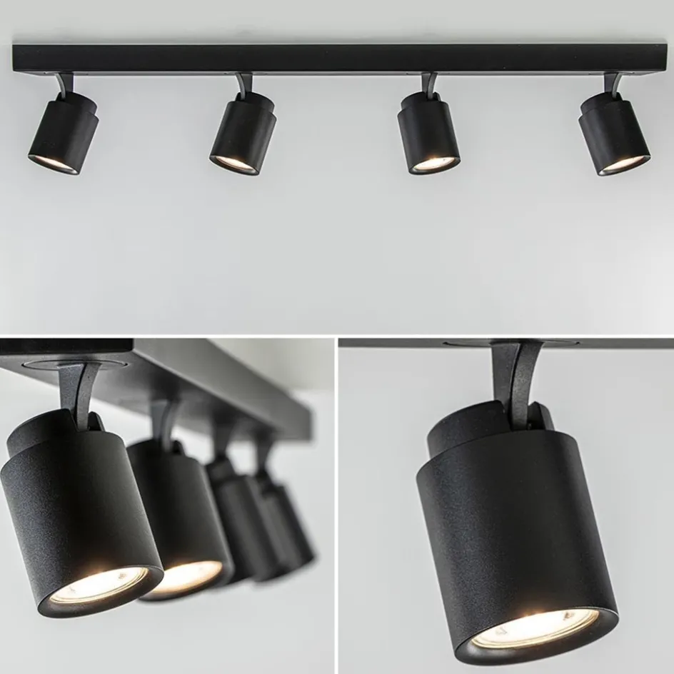 Plafondspot Razza 4L balk zwart gu10>Straluma Outlet