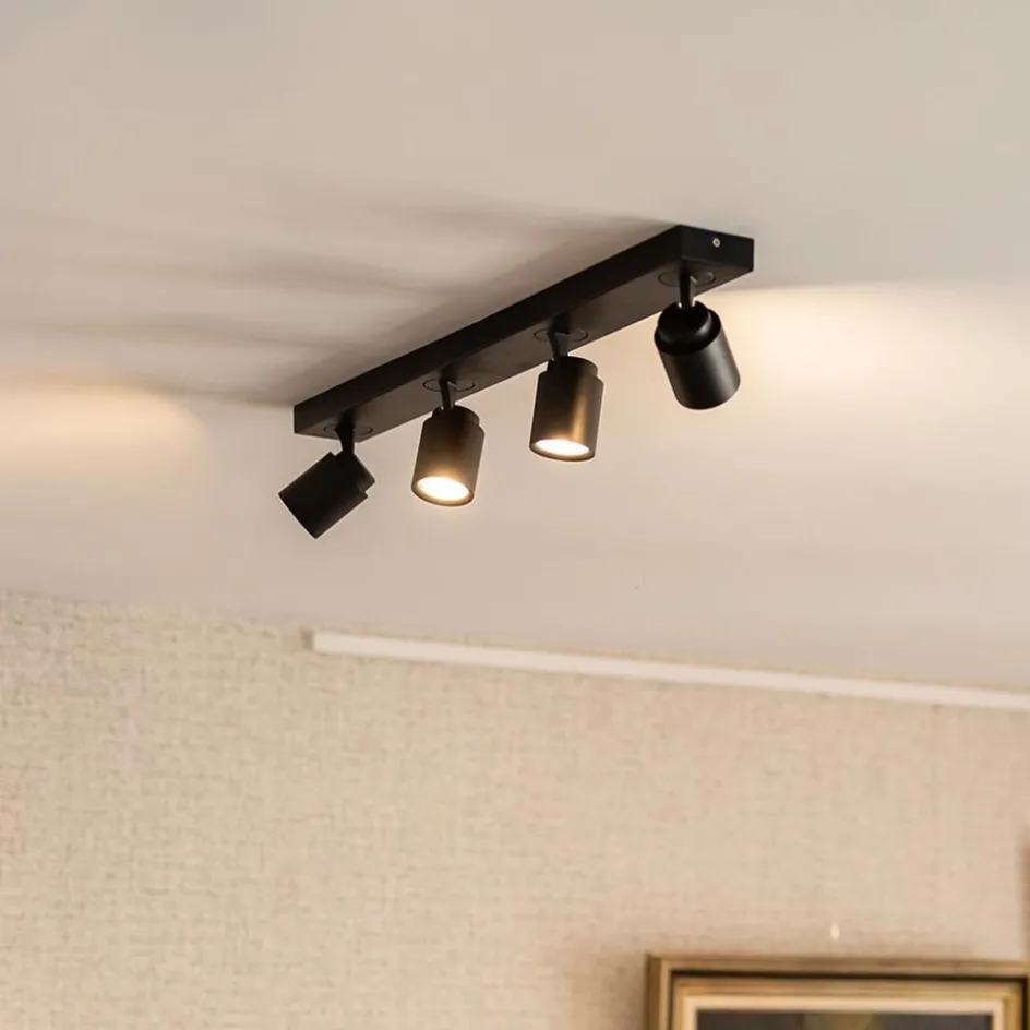 Plafondspot Razza 4L balk zwart gu10>Straluma Outlet