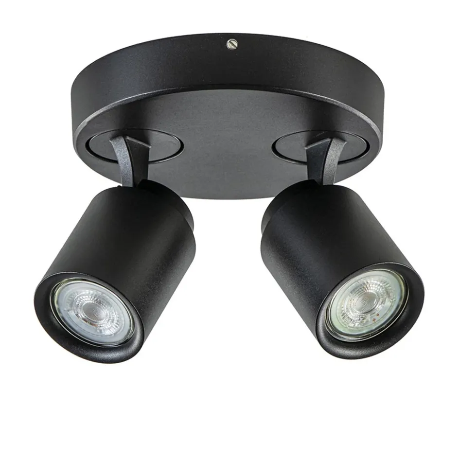 Plafondspot Razza 2L rond zwart gu10>Straluma Outlet