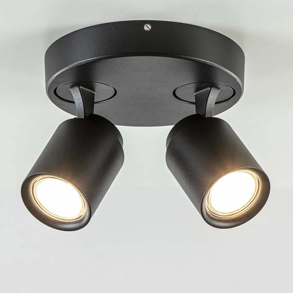 Plafondspot Razza 2L rond zwart gu10>Straluma Outlet