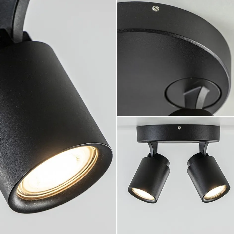 Plafondspot Razza 2L rond zwart gu10>Straluma Outlet