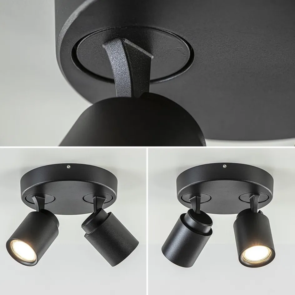 Plafondspot Razza 2L rond zwart gu10>Straluma Outlet