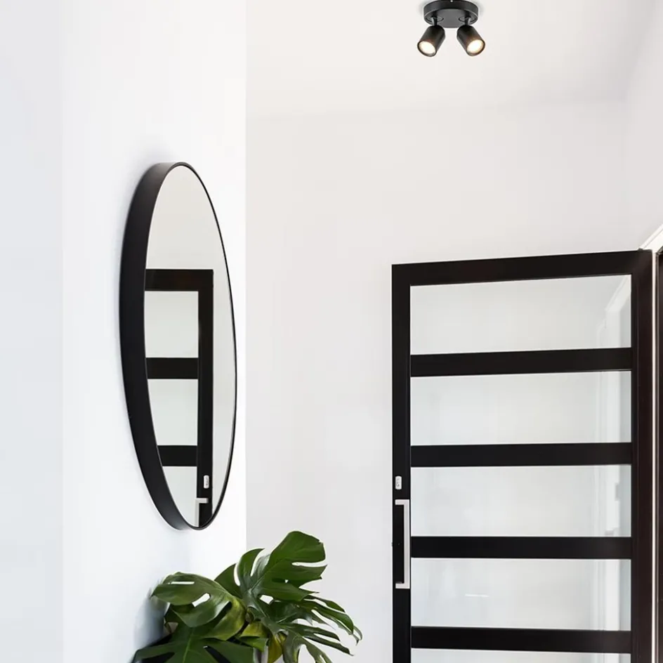 Plafondspot Razza 2L rond zwart gu10>Straluma Outlet