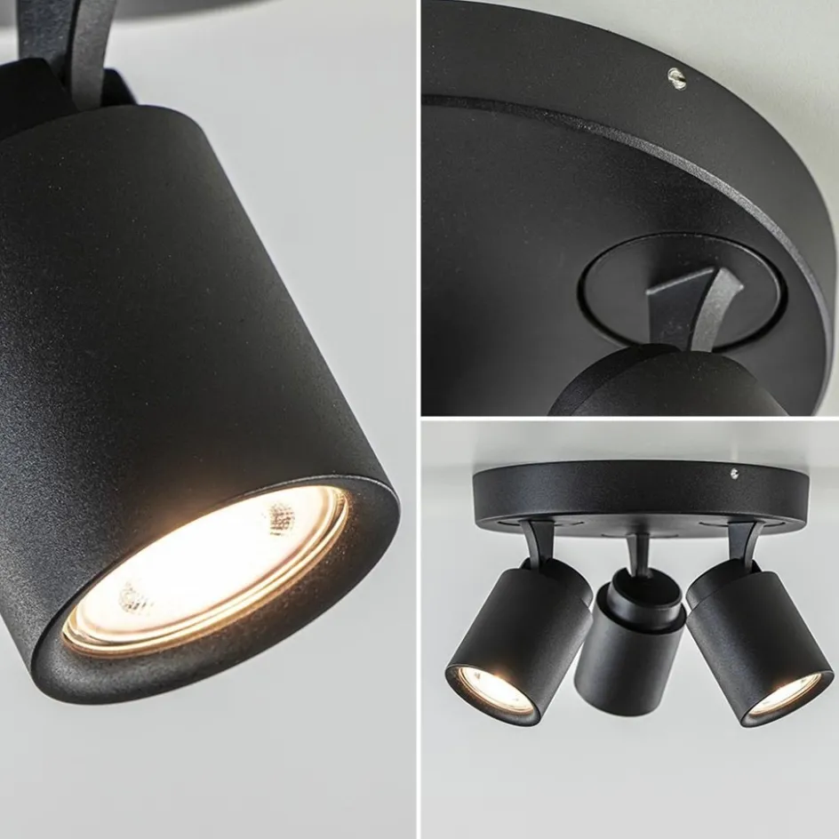 Plafondspot Razza 3l rond zwart gu10>Straluma Hot