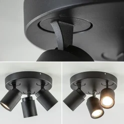 Plafondspot Razza 3l rond zwart gu10><noscript><img width=