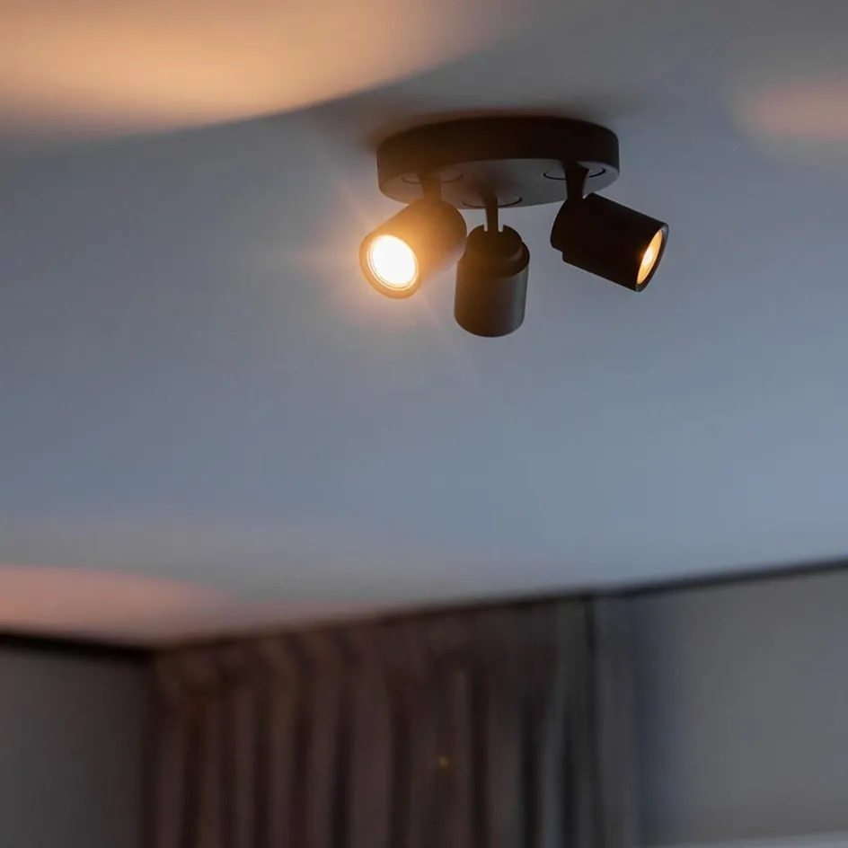 Plafondspot Razza 3l rond zwart gu10>Straluma Hot