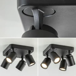 Plafondspot Razza 4L vierkant zwart gu10><noscript><img width=