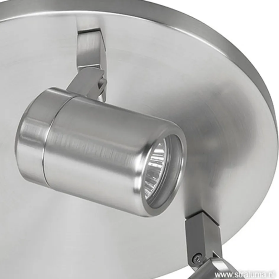 Plafondspot rond Rain 3-l nikkel IP44>Straluma Discount