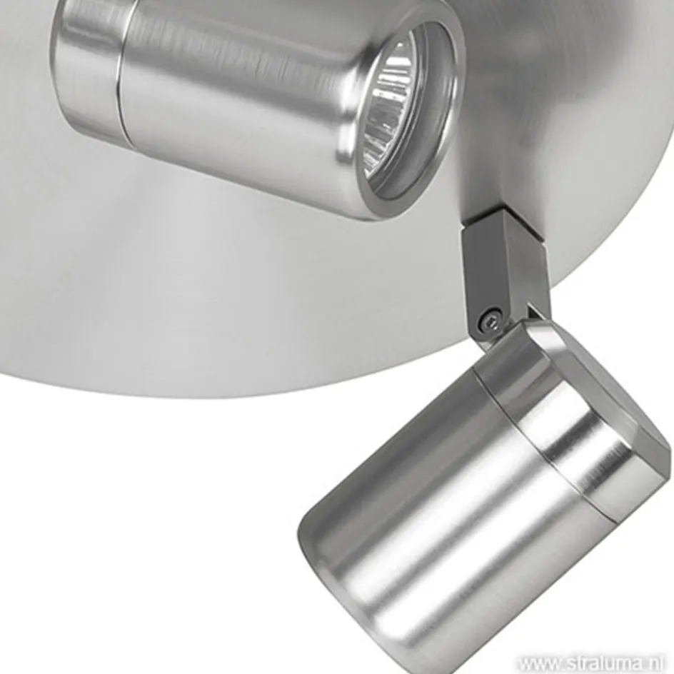 Plafondspot rond Rain 3-l nikkel IP44>Straluma Discount