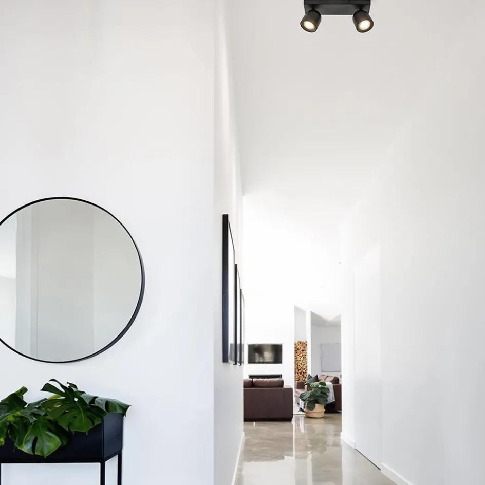 Plafondspot Solare 2l balk zwart>Straluma