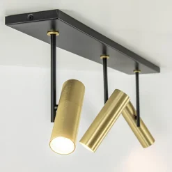 Plafondspot Trend 3L zwart/goud gu10 mini><noscript><img width=