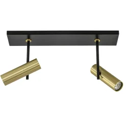 Plafondspot Trend 2L zwart/goud mini gu10>Straluma Best