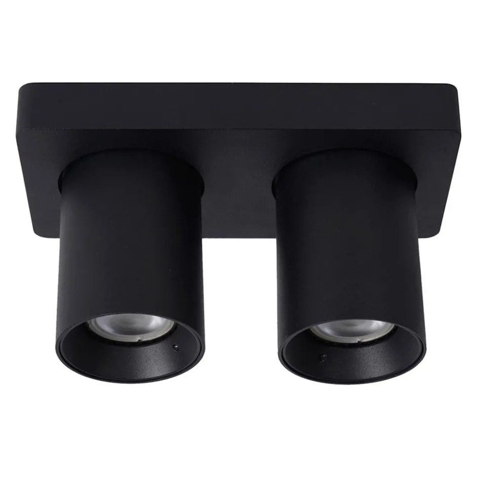 Plafondspot tube 2-L zwart incl.gu10 dtw>Straluma Discount