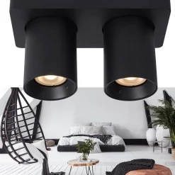 Plafondspot tube 2-L zwart incl.gu10 dtw><noscript><img width=