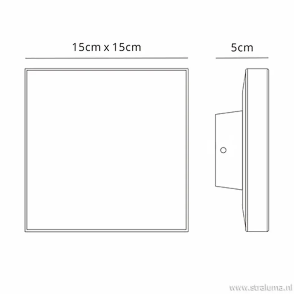 Plafond/wandlamp square antraciet>Straluma Hot
