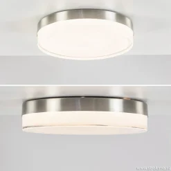 **Plafonniere nikkel opaal IP44 3-step d>Straluma Outlet